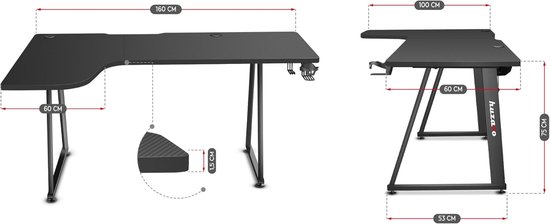 Ergonomisch Gaming Bureau - Ideaal voor PC en Monitor Setup — afbeelding 2