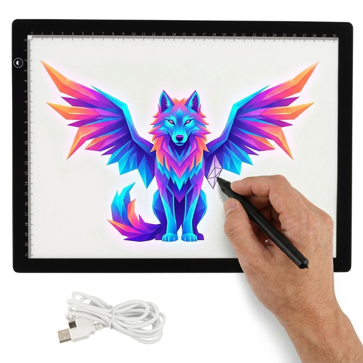 Crafts&Co Lightpad A4 - Oplaadbaar & Draadloos - Diamond Painting - Tekenbord - Lichtplaat - Zwart