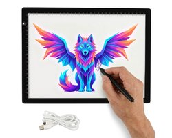 Crafts&Co Lightpad A4 - Oplaadbaar & Draadloos - Diamond Painting - Tekenbord - Lichtplaat - Zwart