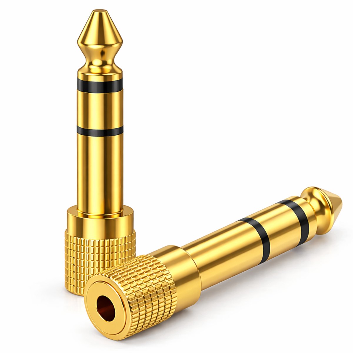 JUALL 6.35mm Jack naar 3.5mm Jack Adapter – Gold Plated - Stereo Audio Converter
