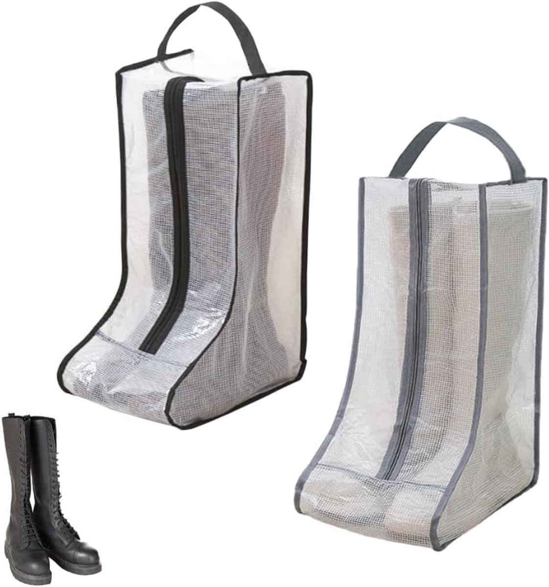 Schoentassen - Set van 2, voor hoge laarzen, waterdicht, stofvrij, transparant