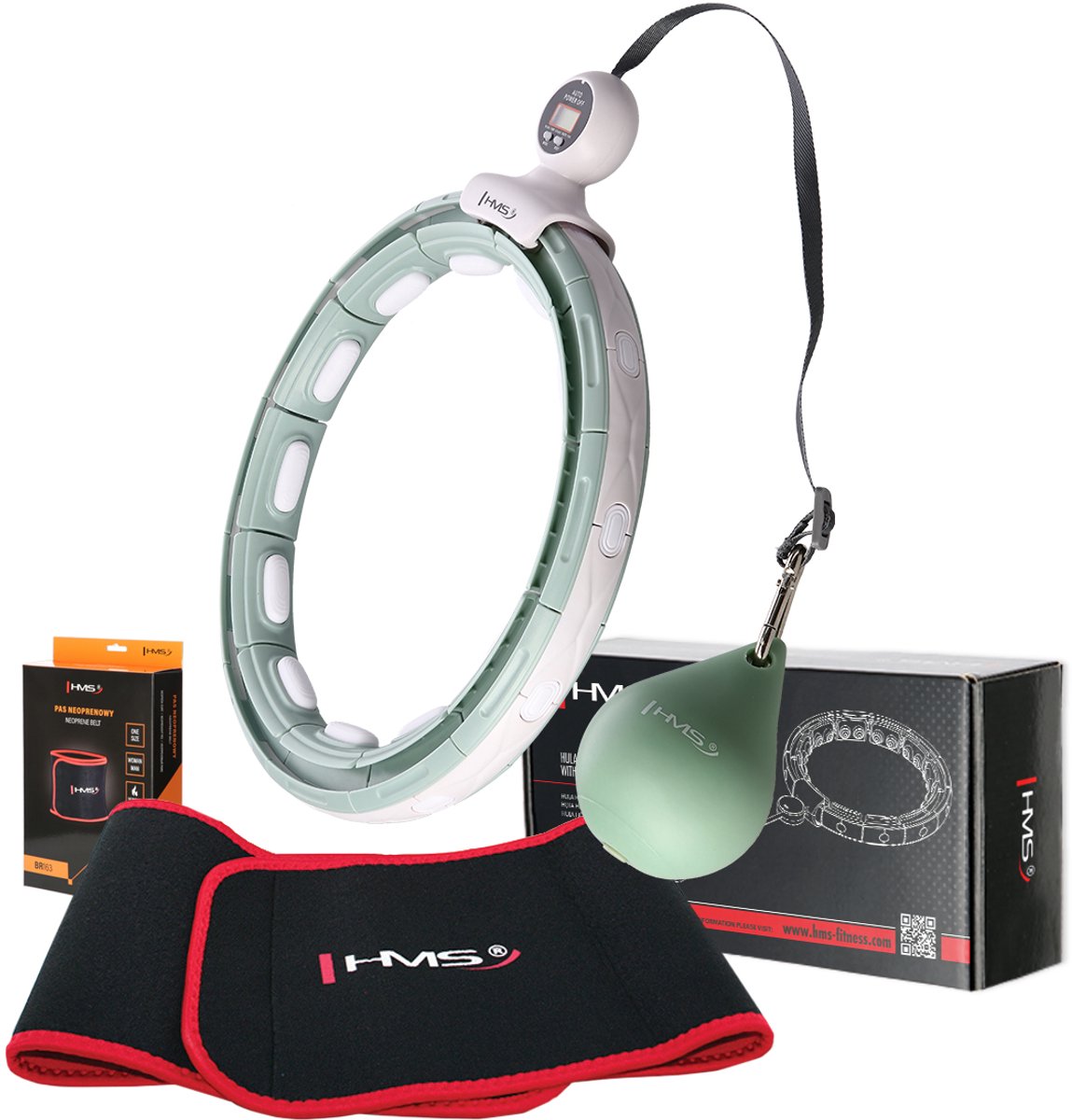 HMS HHM15 - Magnetische Hula Hoop Set - Groene Hula Hoop - Verstelbare Taille - Inclusief Slankband
