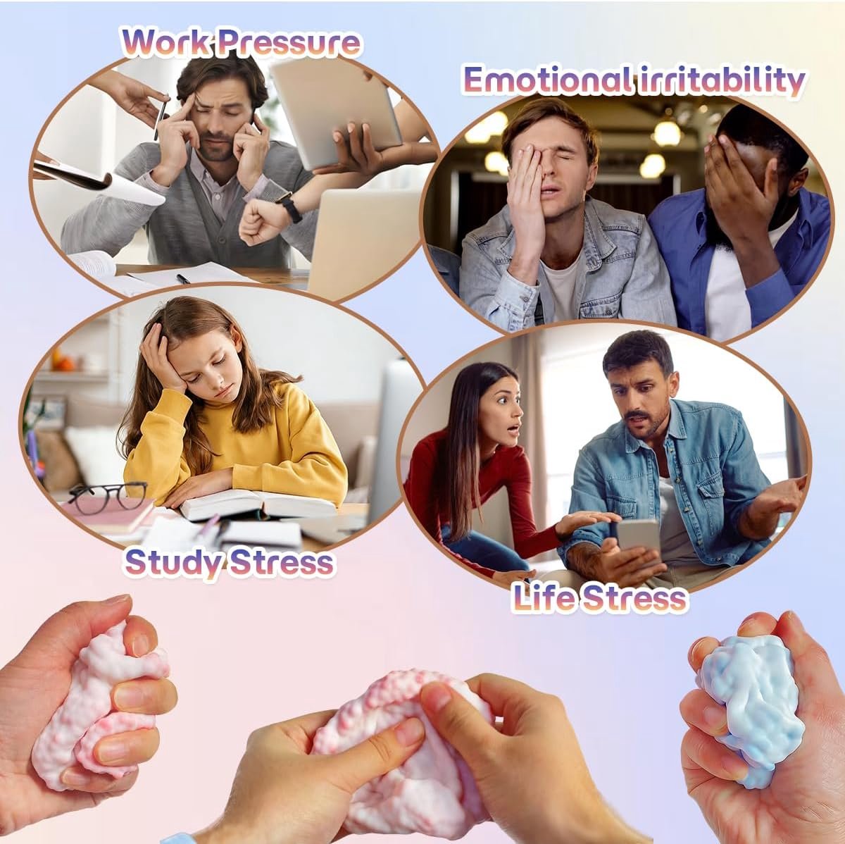 Squishy - 2 Stuks - Knijpbal - Angst Te Verminderen - Fidget Squishy - Stressballen - Anti-stress Knijpspeelgoed - Zachte, Langzame Squishy - Sensorisch Fidget - Parelstressbal - Stressbal voor kinderen - Decompressiespeelgoed - Volwassen en Kinderen — afbeelding 8