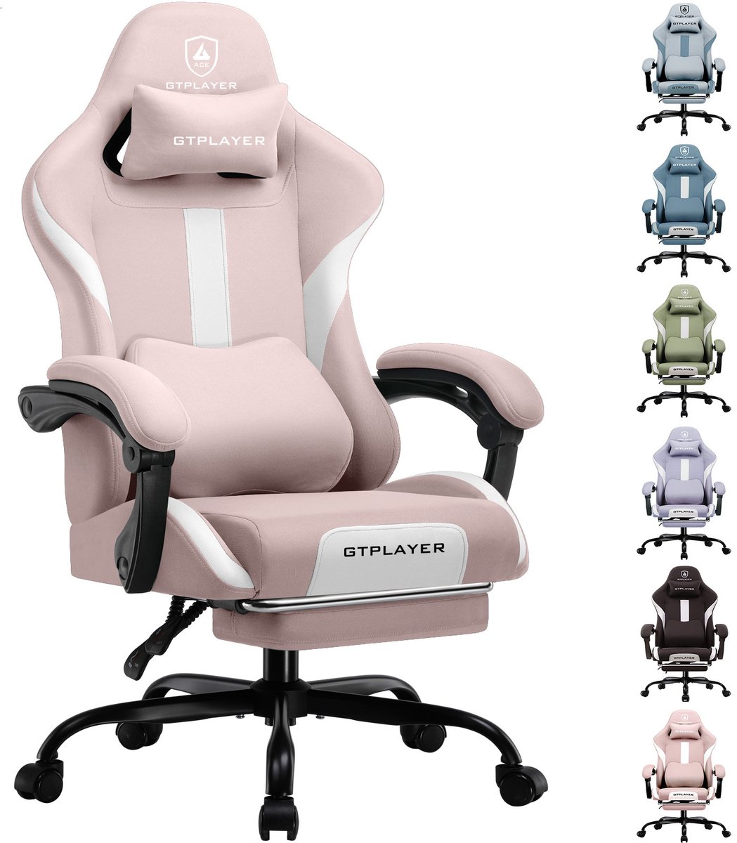 GTPLAYER Gaming Stoel Bureaustoel met Voetsteun - Roze - Anji Wudi Furniture Technology Co., - €109,99