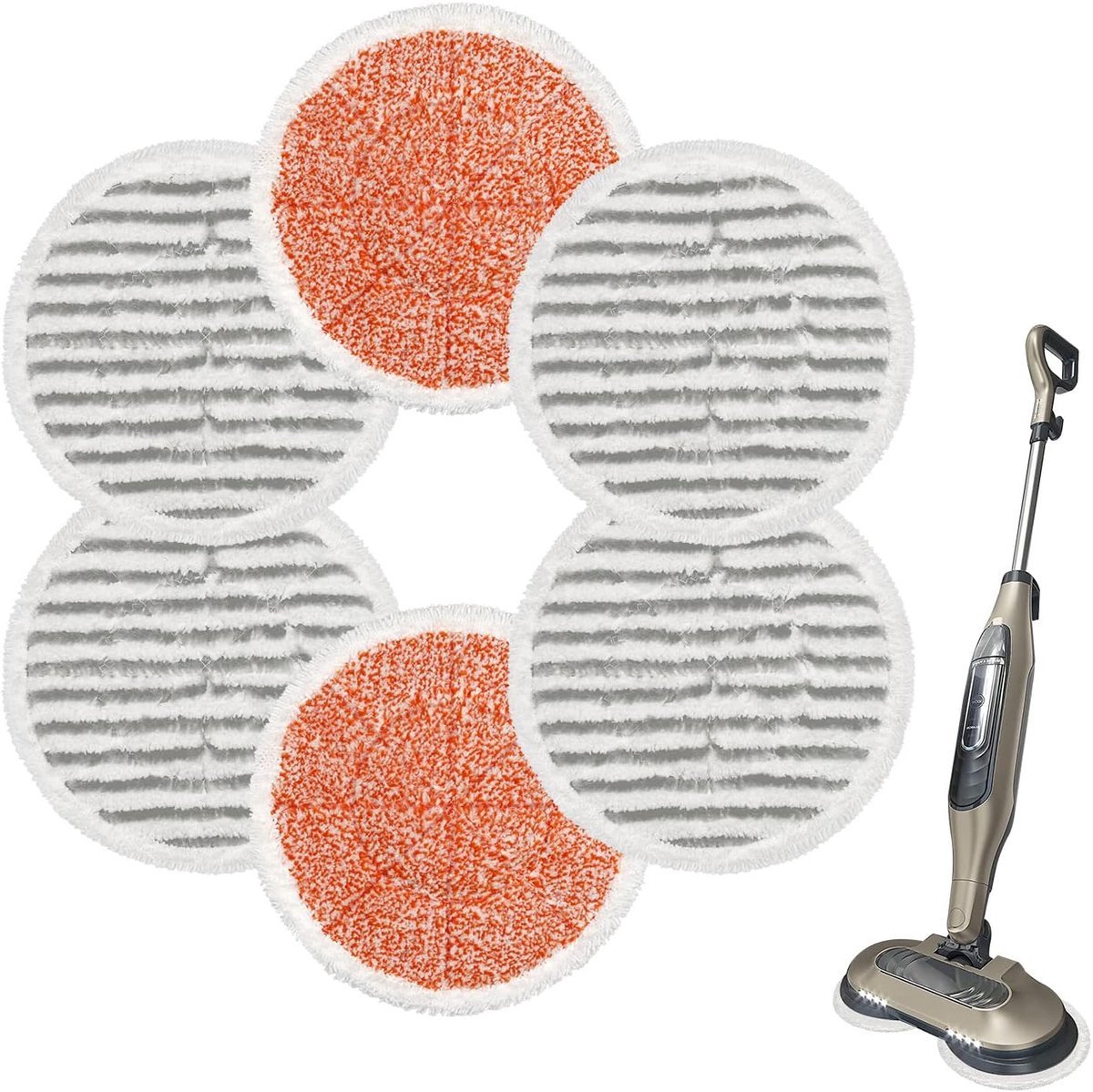 Stoomreiniger Vervangingspads Geschikt voor Shark S7000 / S7001 / S7201 - 6 Stuks - Microvezel Dweilpads - Inclusief 2 Schrobpads - Scrub & Sanitize
