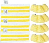 8 Stuks - Geschikt voor Kärcher EasyFix - Geschikt voor SC2, SC3, SC4, SC5 - Stoomreiniger Accessoires - Klittenband Systeem - Wasbaar & Herbruikbaar - Geel/Wit
