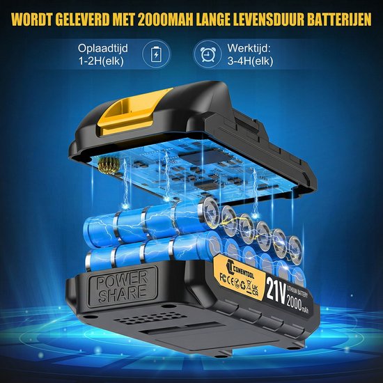 CONENTOOL Elektrische Snoeischaar Incl. Accessoires en 1 Accu - 25mm Snijddiameter - Borstelloze Motor - Professioneel Heggenschaar op Batterij - Draadloos van Conentool — afbeelding 3