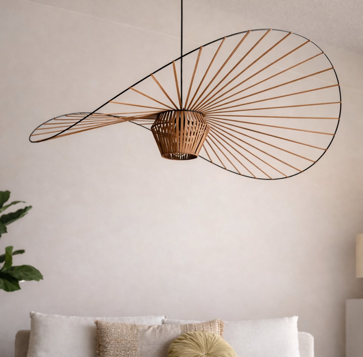 Hoedlamp - Koperbruin - 120 cm - Design Hanglamp - Moderne Plafondlamp Vertigo - Taveo