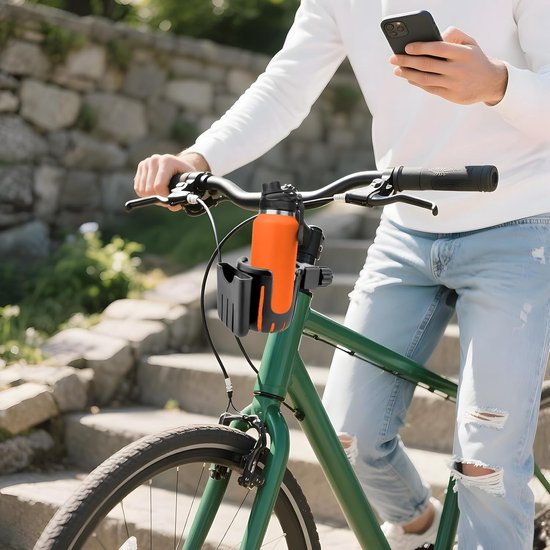 Telefoonhouder voor de fiets - bidonhouder - bidonhouder fiets - Bekerhouder voor de fiets - Universele drankhouder - Zwart - Kunststof/Hars — afbeelding 2