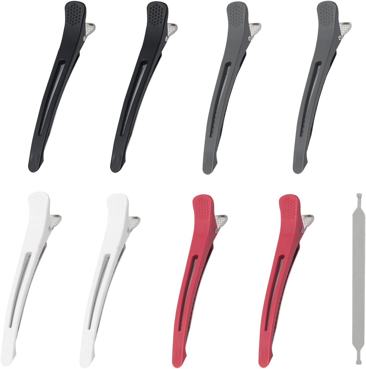 8 stuks haarclips met siliconen band - anti-slip haarklemmen voor styling en verdeling