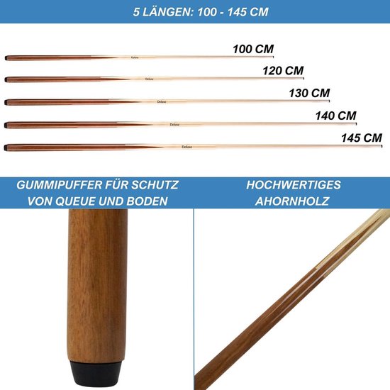 Houten Biljartqueue 12 mm Schroefplaat 100 cm van Merkloos — afbeelding 2