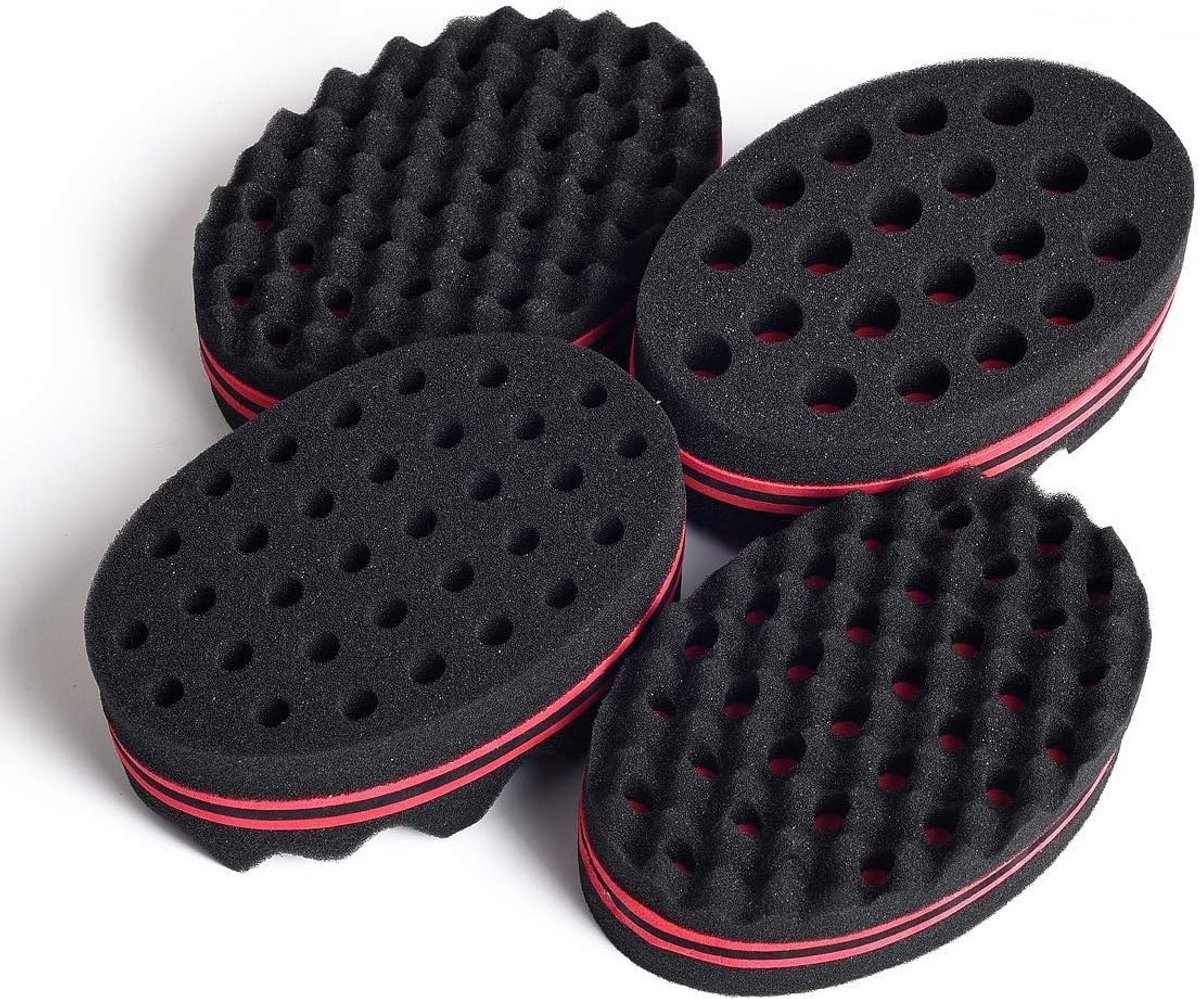 4-delige Gevarieerde Haarsponzen Curl Set voor Afro's, Locks en Dreadlocks