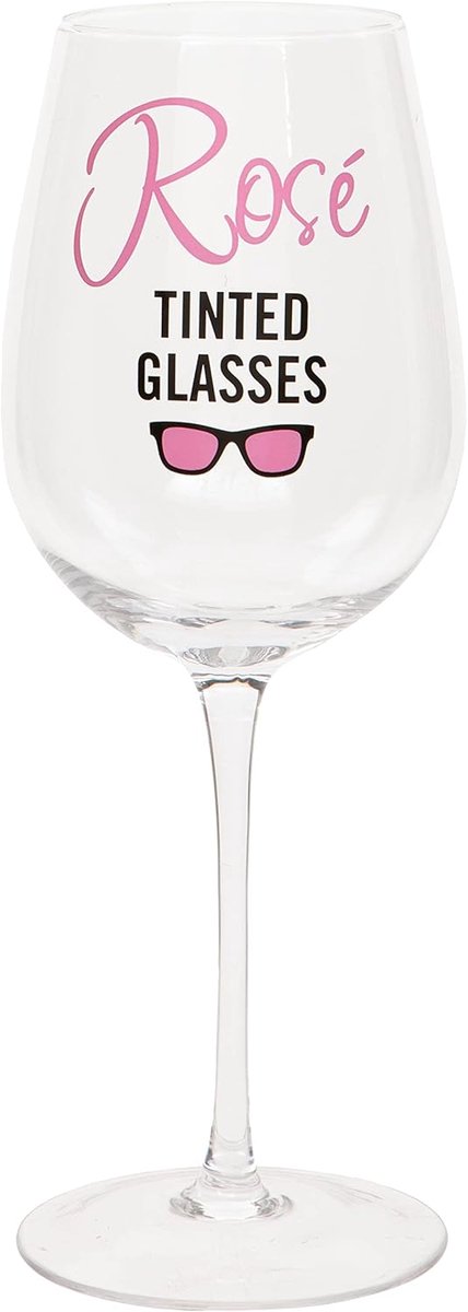 Humoristisch Wijnglas Rosé Tint 420ml - Grappig Drinkglas Cadeau