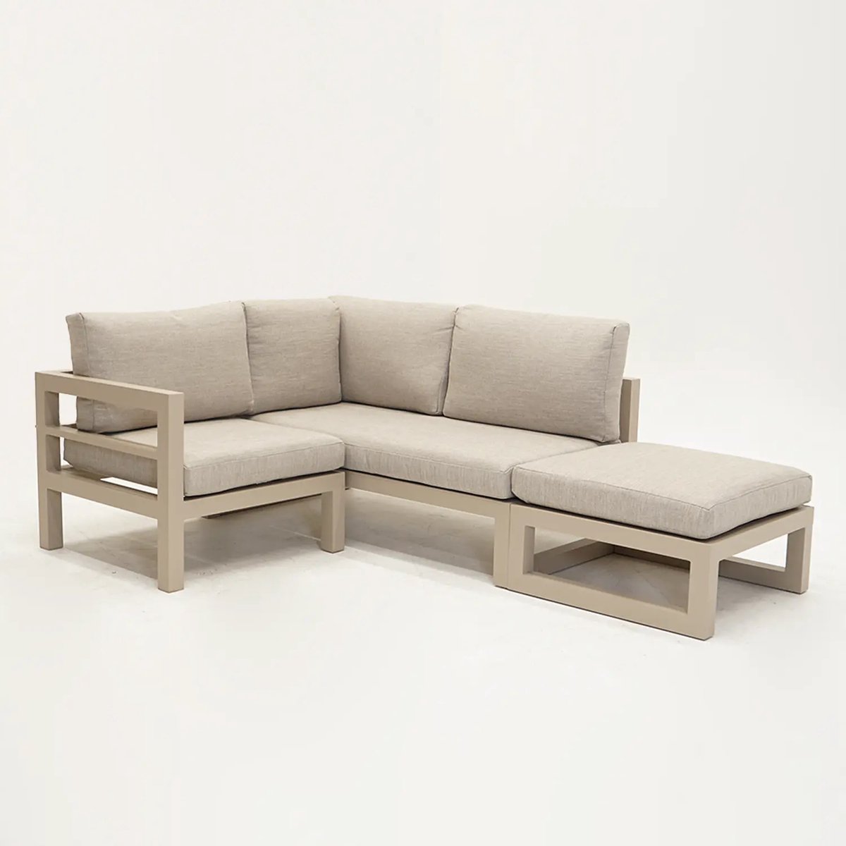 Vita Grosso 2-zits bank rechts + hocker + hoek beige