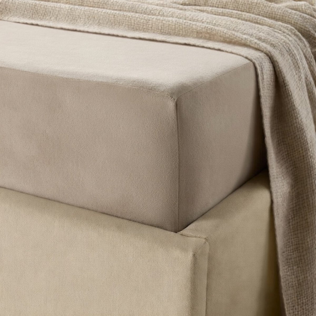 Y-NOT - Hoeslaken - Velvet Tan Taupe - 140x200+30 cm - Taupe
