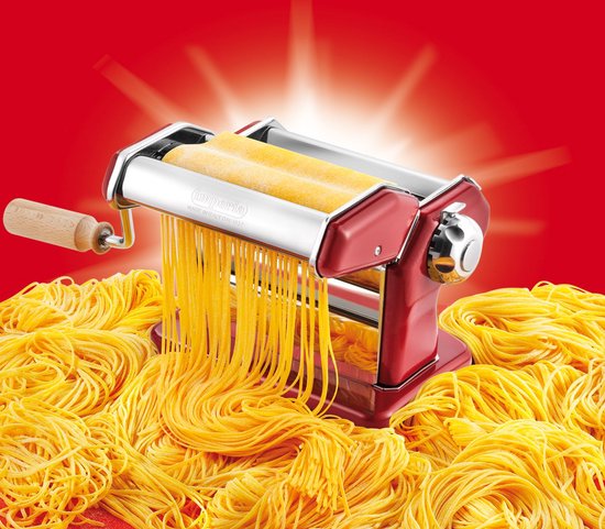 Pastamachine - Pastamaker - Verse Pasta Maken - 6-voudig Verstelbaar - 150 mm rolbreedte - Rood van Pastamachine — afbeelding 3