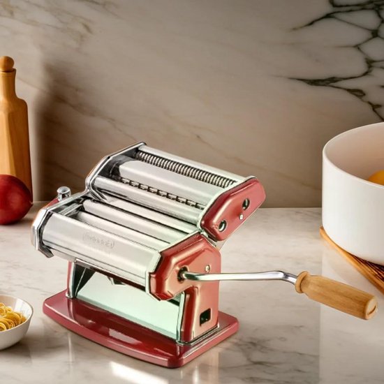 Pastamachine - Pastamaker - Verse Pasta Maken - 6-voudig Verstelbaar - 150 mm rolbreedte - Rood van Pastamachine — afbeelding 4