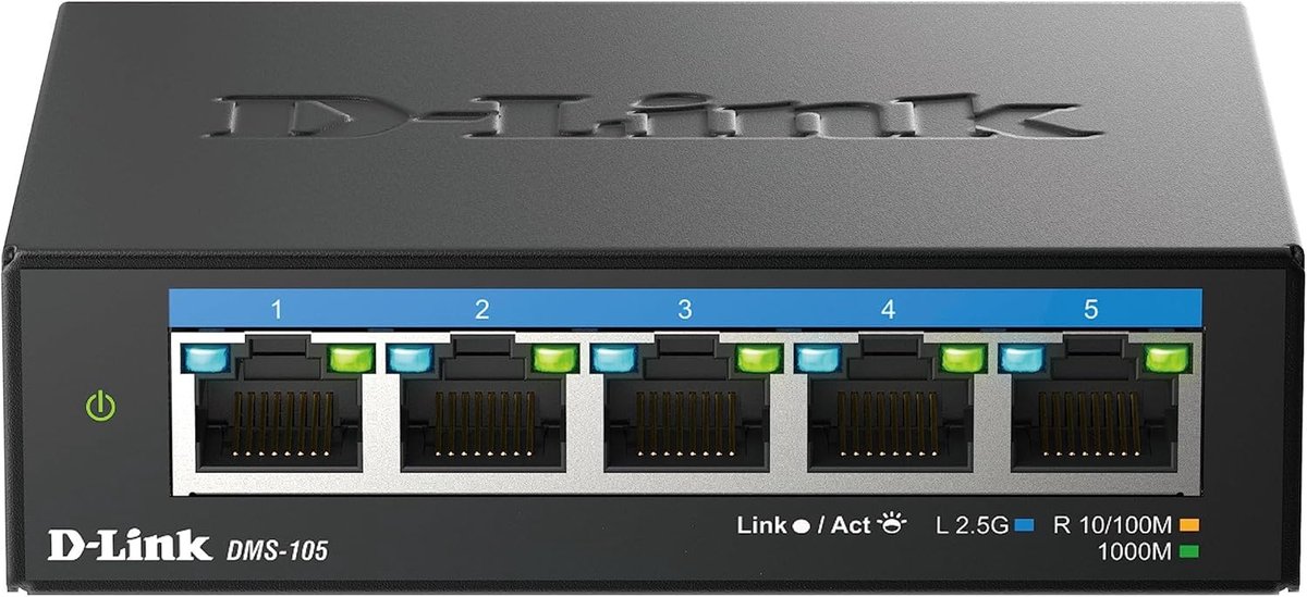 2,5 Gigabit 5-poorts Desktop Switch - Compacte, Fanloze Netwerkschakelaar voor Thuis en Kantoor