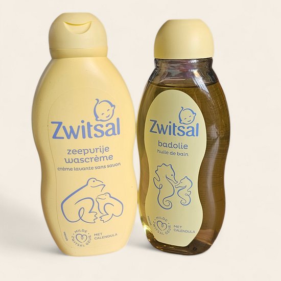 Kraammand Baby Badpakket - Jollein Badcape Groen, Happy Horse Draak, Zwitsal Verzorging & Pampers Maat 2 — afbeelding 2