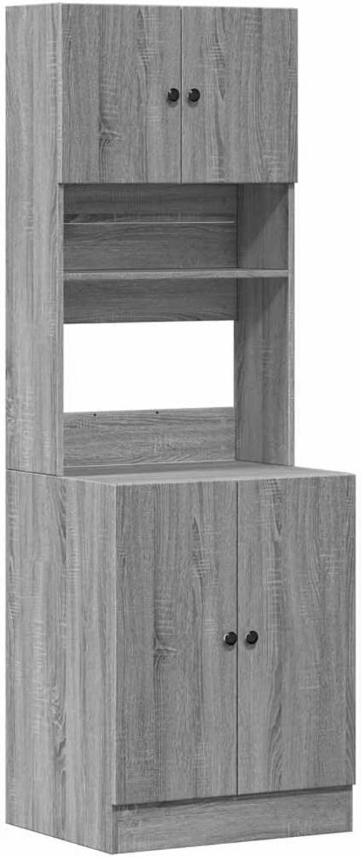 Keuken kast - Opbergkast Voorraadkast - Keukengerei Opbergen - Inclusief Wandbevestiging - 180 x 50 cm - Grijs Sonoma