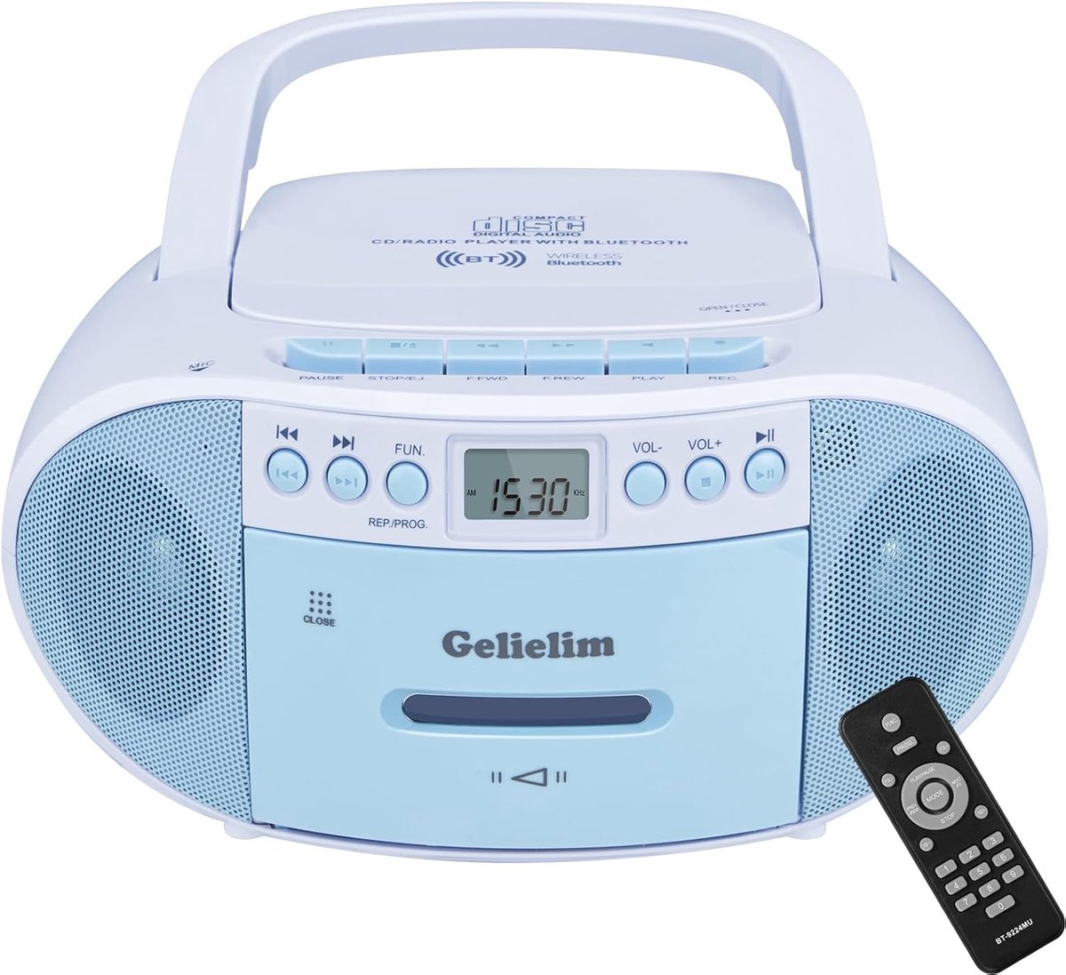 Draagbare CD Boombox - Stereo Muziekspeler - Thuis Muziek Luisteren - Alles-in-één Functies - 23.5 x 19 x 12 cm