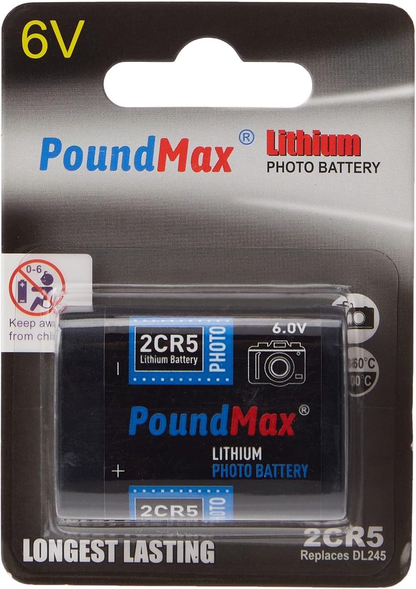 Fotobatterij - Lithium Ion Batterij - Cameragebruik - Hoge Capaciteit - 6 Volt
