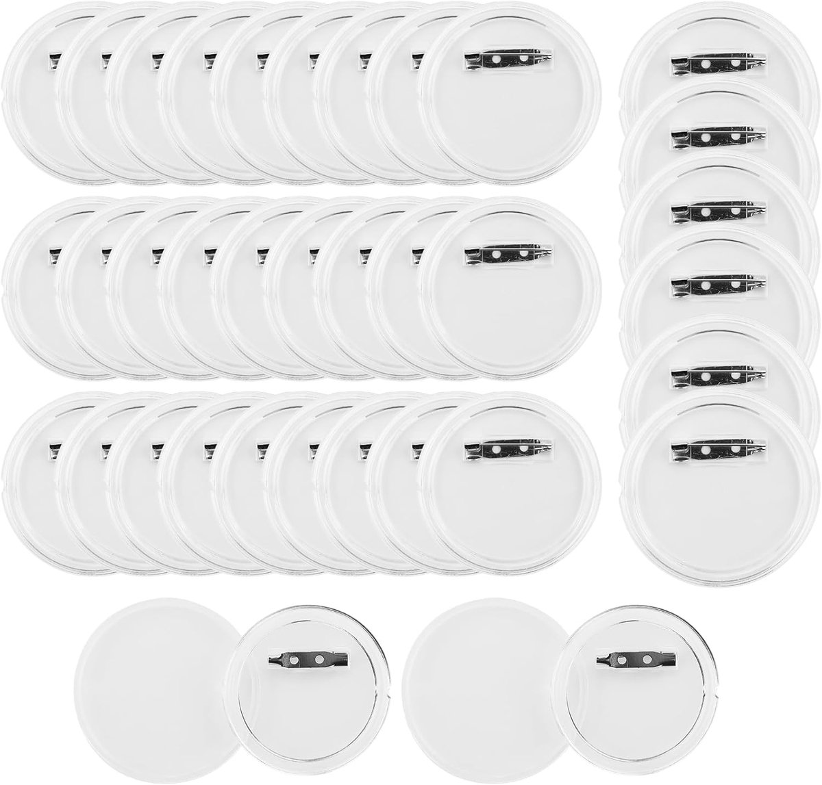 32 Stuks Transparante Acryl Badges 58 mm Zonder Machine Zelf Maken