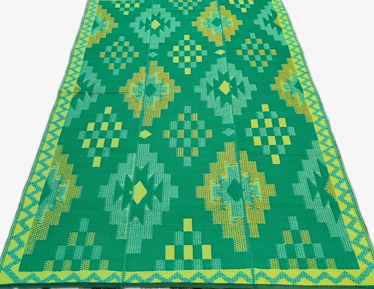 plastic buitenkleed-vloerkleed 150x240cm groen ruit