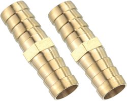 Messing Slangkoppeling Dubbele Nipper 14 mm voor Lucht, Water en Gasleidingen