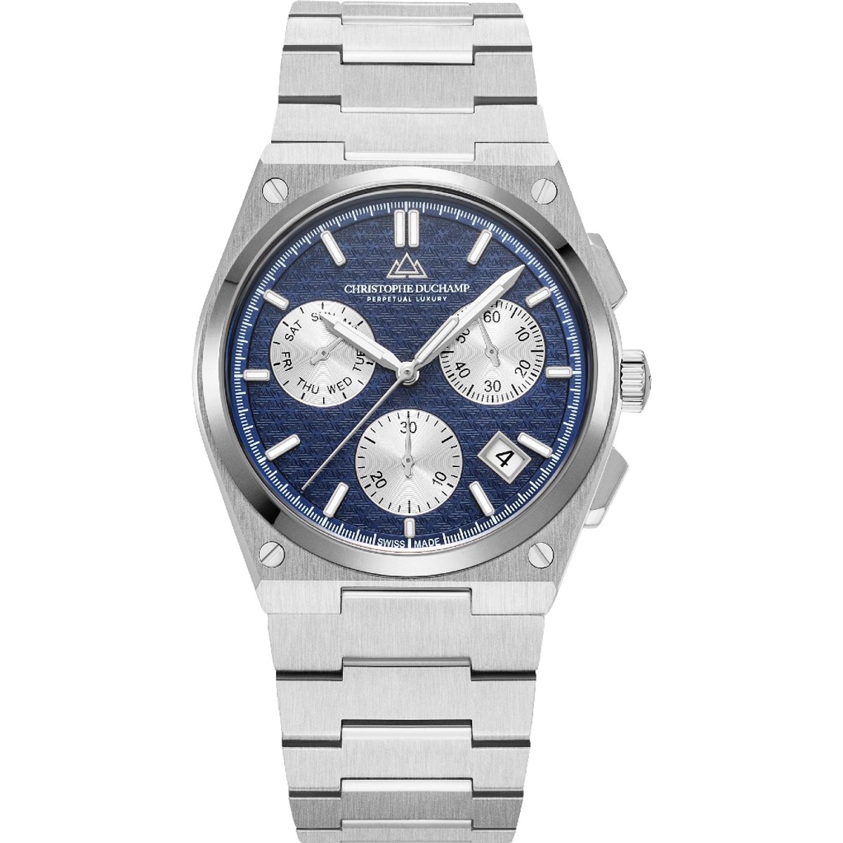 Christophe Duchamp Attitude Chrono Herenhorloge - Chronograaf - Saffierglas - Roestvrij Staal