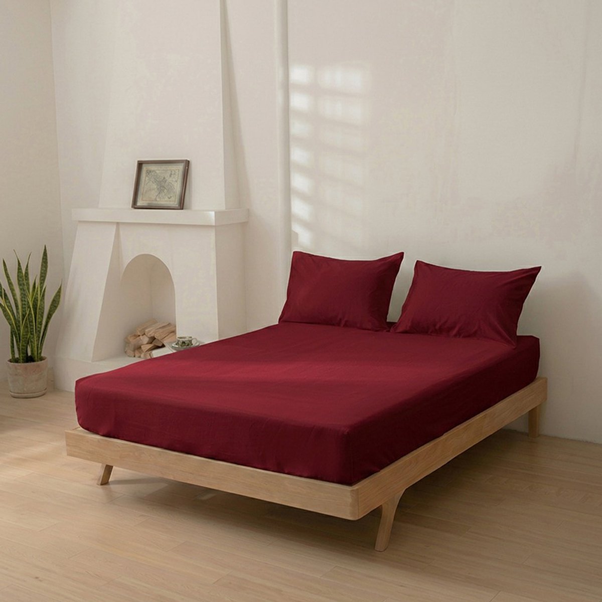 Senzatione katoen Hoeslaken Bordeaux - 180x200+30