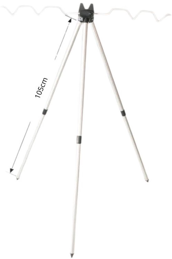 Fil Tripod 515 - Driepoot Hengelsteun - Verstelbaar tot 105cm - Aluminium - Voor maximaal 4 hengels - 3-leg Rodpod van Merkloos — afbeelding 2