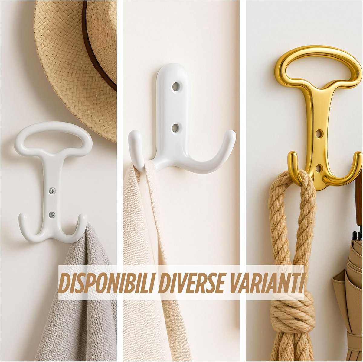 Wandhaak systeem voor kleding en accessoires - modulair, gemakkelijk te monteren - 3 moder