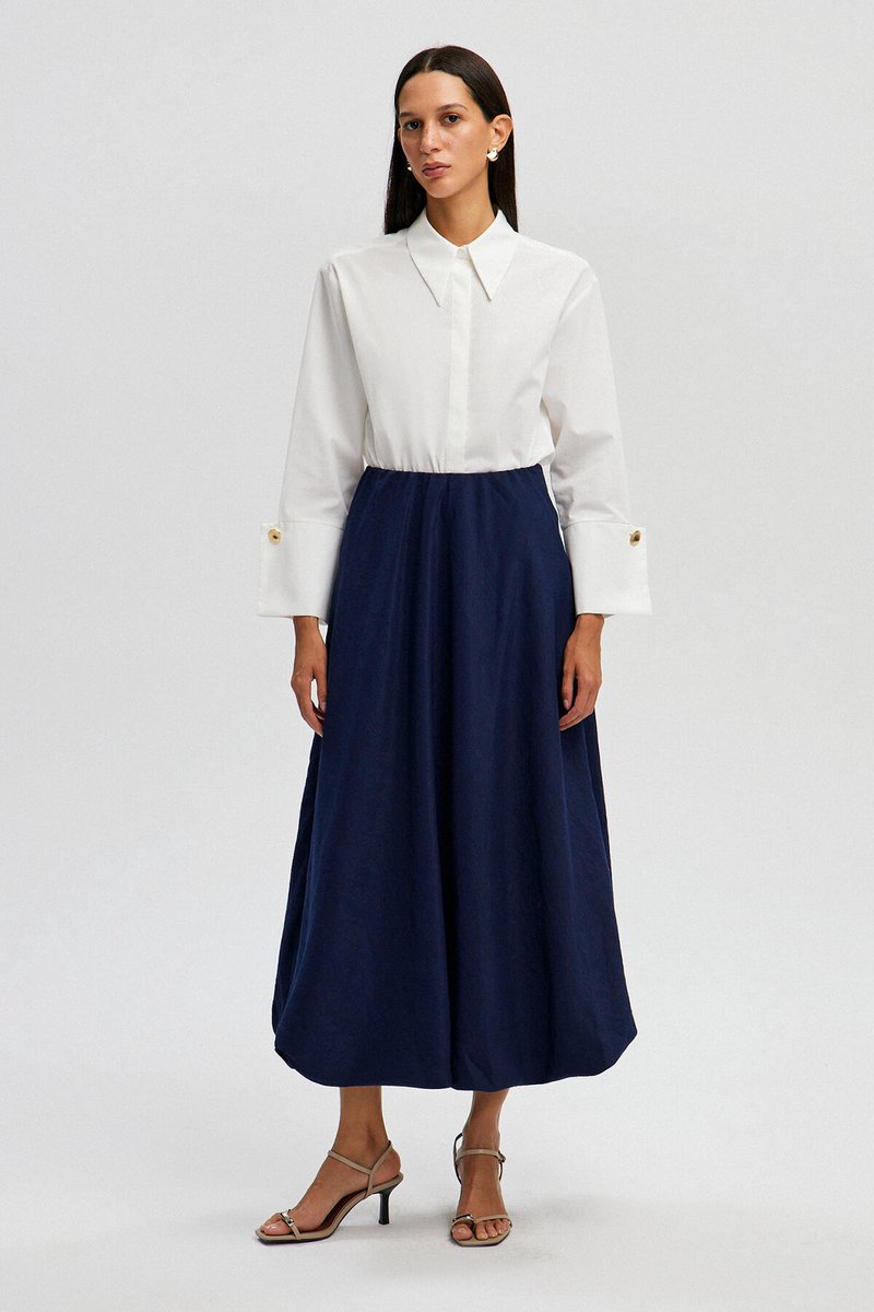 Touché Privé - Ballonrok met elastische taille - Marine - Dames
