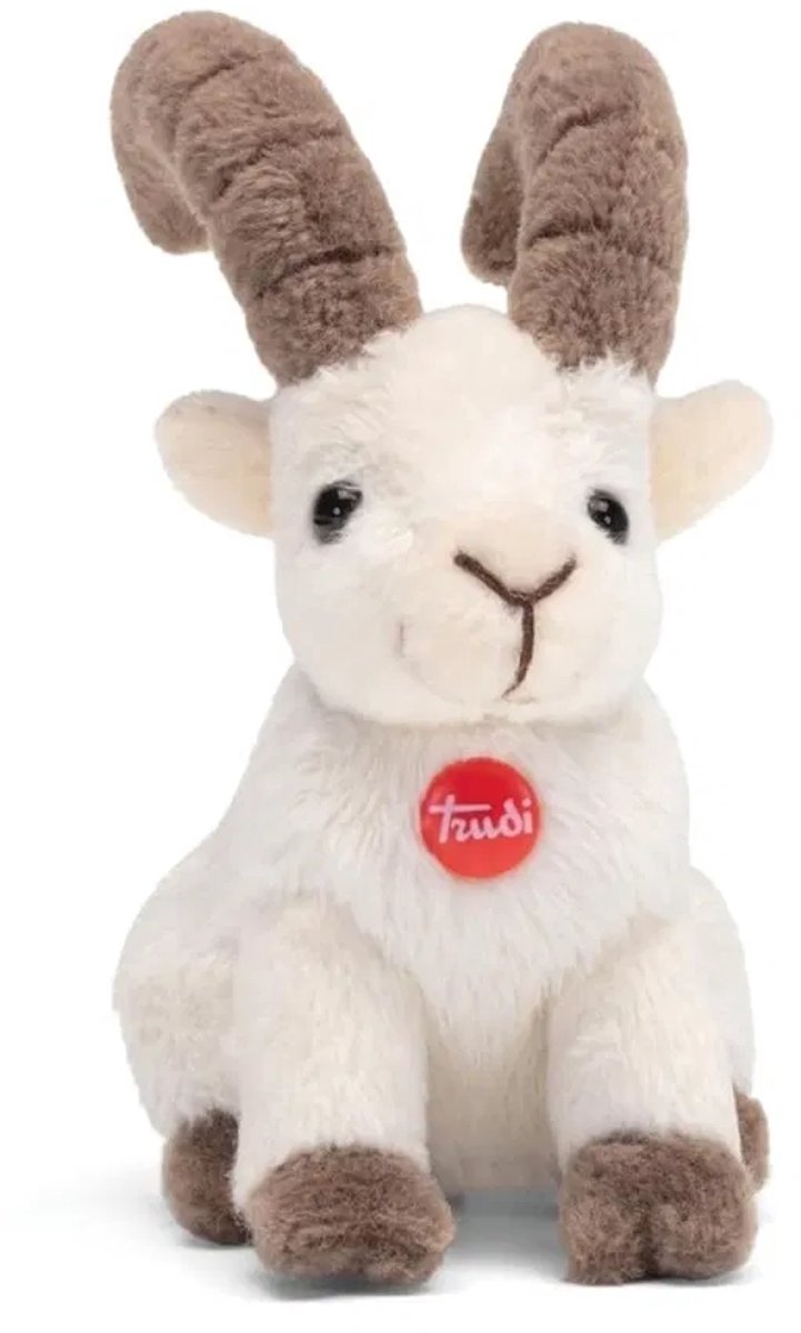 Trudi - Sweet Collection Knuffel Steenbok Wit 9 cm - Handgemaakt in Italië - Pluche knuffel - Knuffeldier voor jongens en meisjes - Wit - 9x8x6 cm maat XXS