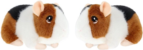 2x stuks Cavia knuffels 13 cm in 2 kleuren combinaties | Sloffen webshop