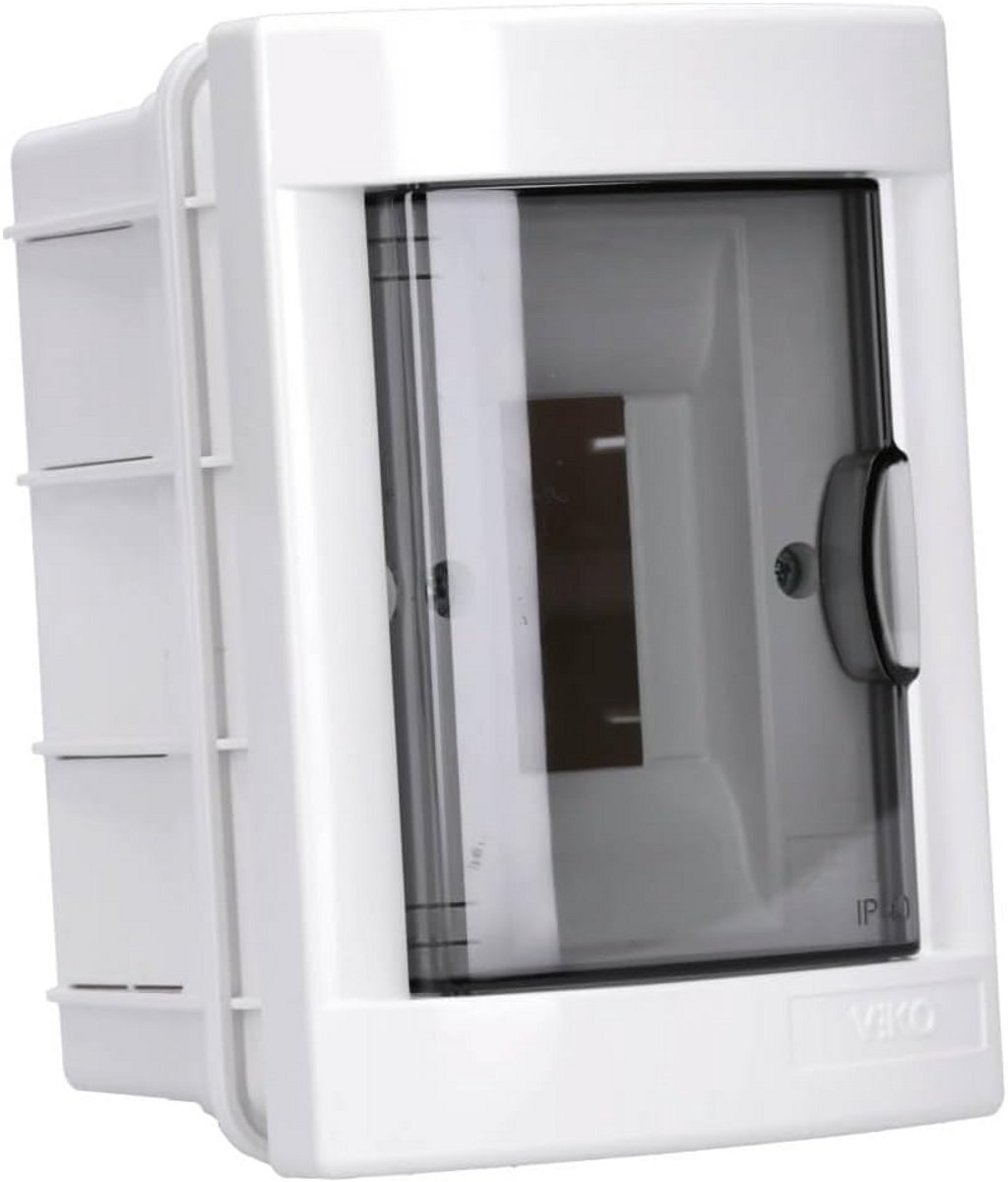 Verdeling Kast - Groepenkast - Elektrische Installatie - Rookglas Deur - 2 Module - Wit Rood