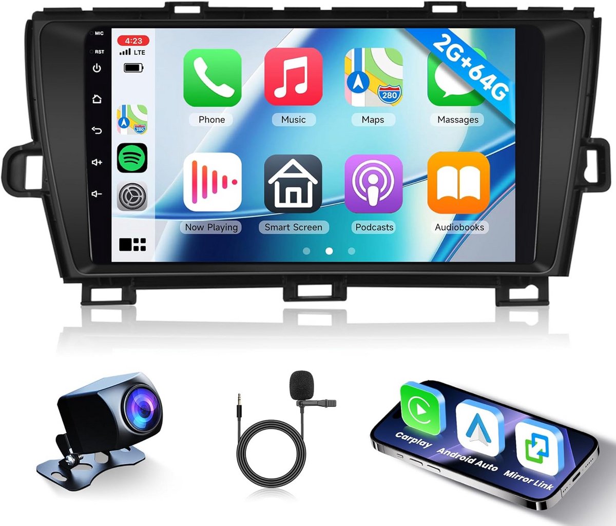 Auto Radio - Navigatie Systeem - Connected Rijden - 9 Inch Touchscreen - 2 Din - Zwart