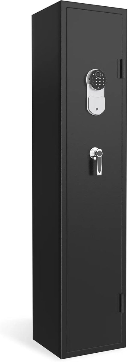 Beveiligingskluis - Veiligheidskast Kantoor - Waardevolle Spullen - Vingerafdruk & Smart - 138 x 30 x 28 cm - Zwart
