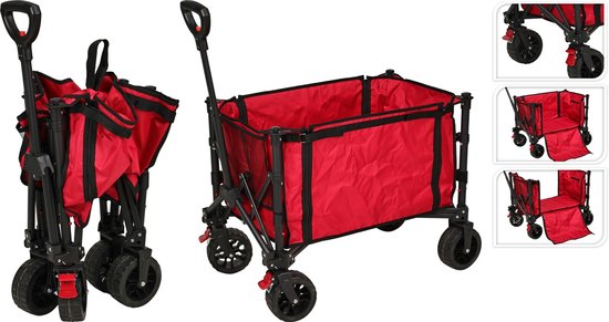 bolderkar - rood - opvouwbaar - strand - bolderkar opvouwbaar van Merkloos — afbeelding 2