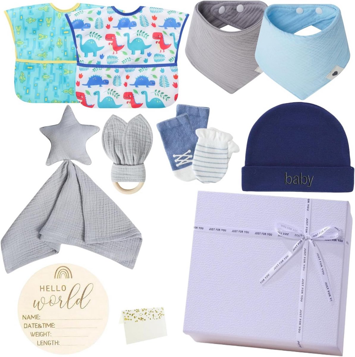 8-delige Luiers & Mondtuchjes Cadeauset Unisex Baby Cadeau