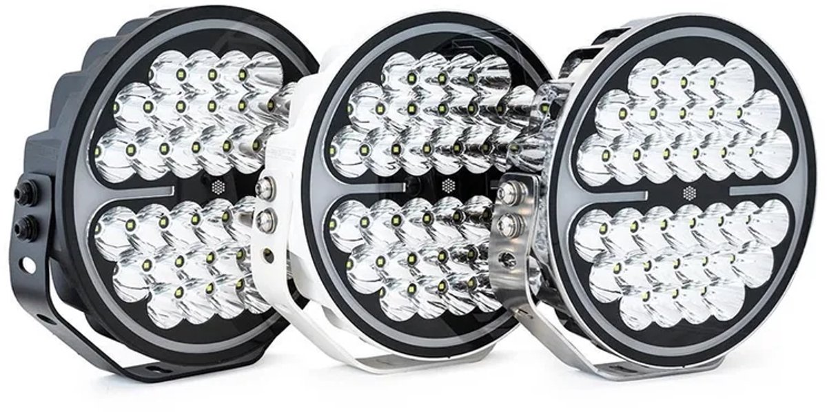 Nova 9 inch zwarte Led verstraler Tralert met positielicht wit/amber en ingebouwde LED Flitser