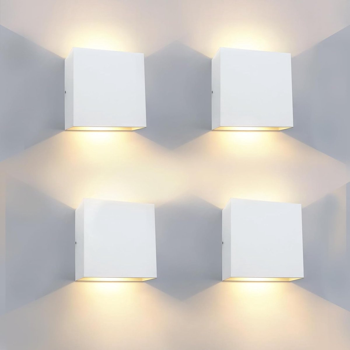 Set van 2 Led Wandlampen - Up and Down Verlichting - Instelbare Lichtbundel - Binnen en Buiten - Warmwit Licht