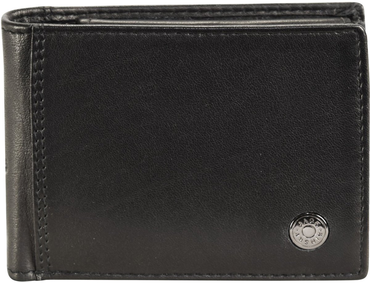 Jack Kinsky Hamburg 104 Mini Portemonnee Leer 9,5 cm - Jongens - Horizontaal - schwarz