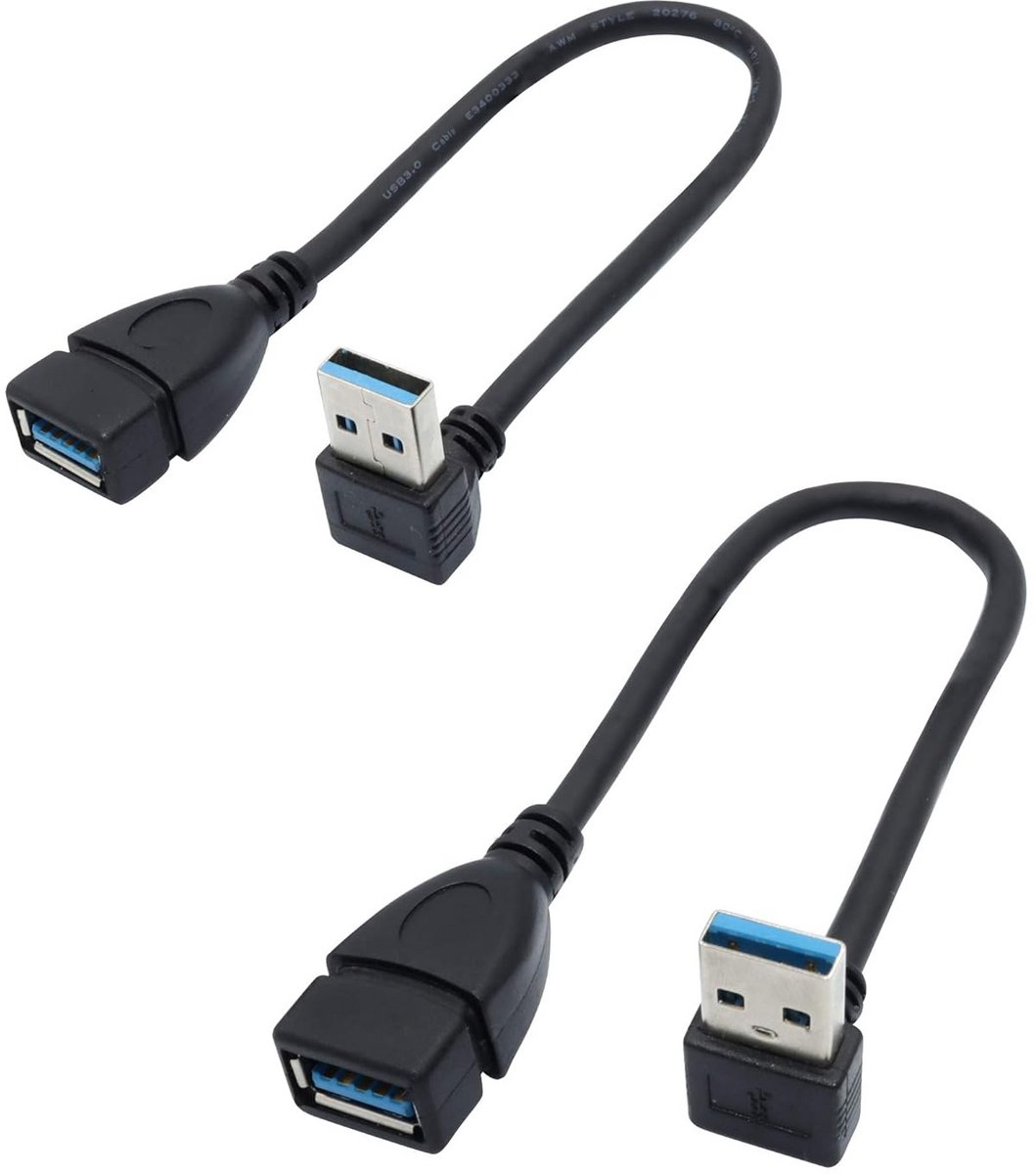 USB 3.0 Mannelijk naar Vrouwelijk Verlengstuk 20 cm - 2 stuks