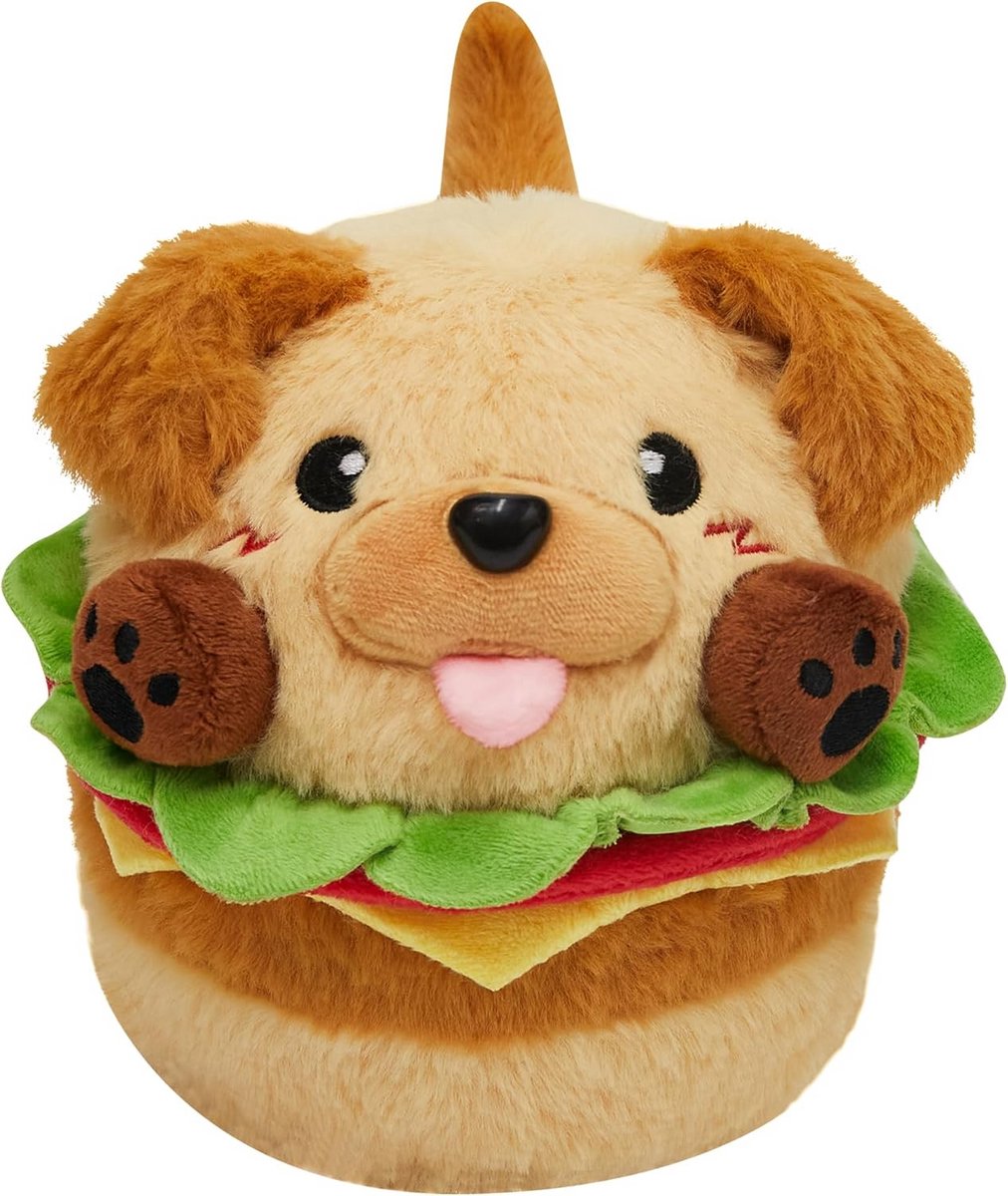 Pluche Speelgoed Hamburger Hond Knuffel - Kawaii Pluche Dierlijk Speelgoed voor Kinderen en Volwassenen