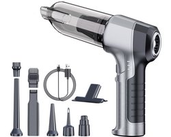 Sander Shop Mini stofzuiger Handstofzuiger, accu, 4-in-1, sterke autostofzuiger, 15000 Pa, 3 versnellingen, 80.000 omw/min, handstofzuiger, draadloos, elektrische stofventilator, perslucht voor auto, keuken, pc, bank