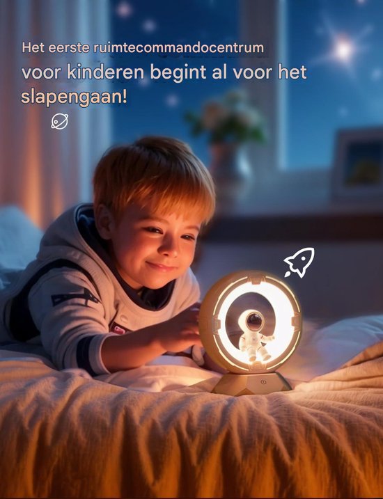 QTTVBTNA -Nachtlampje voor kinderen - Astronautenförmige Nachtlicht - Nachtlicht - Touch-Sensitiv Mit Stufiger Dimmfunktion - Sanftes Augenschonendes Licht Für Schlafunterstützung- voor kinderen kinderen peuter slaapkamer nachtkastje - 1 Stuk van QTTVBTNA — afbeelding 5