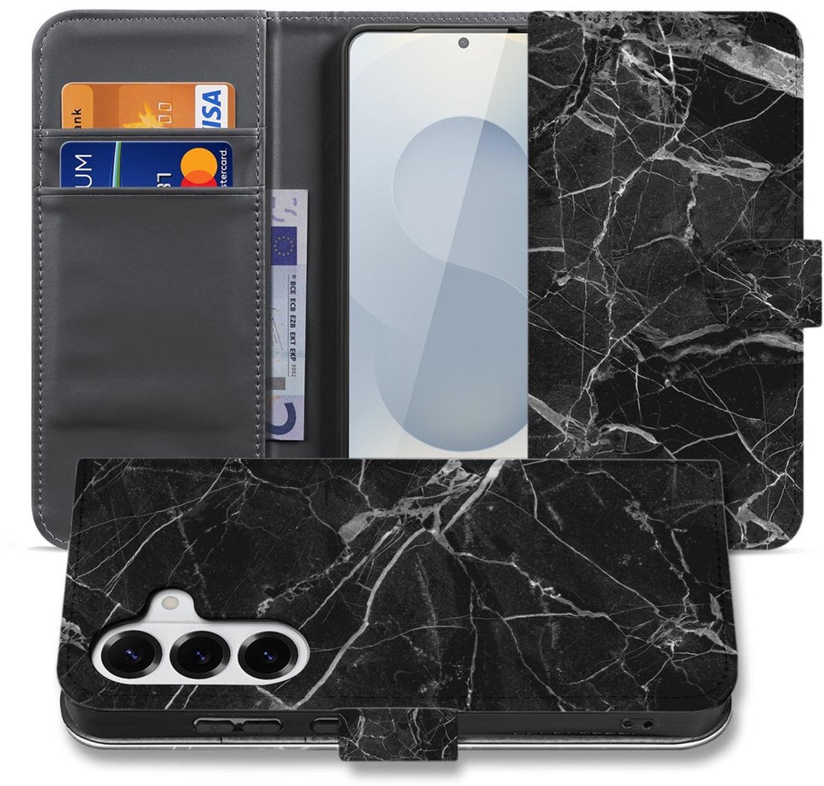 Samsung Galaxy S26 Bookcase Zwart Marmer