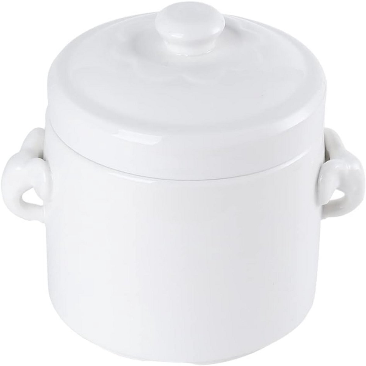 Porseleinen Soepkom met Deksel, Dubbele Keramische Bol (600 ml)